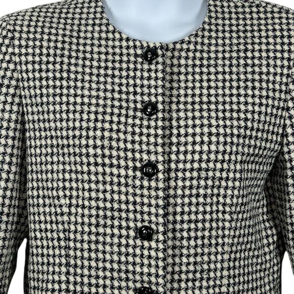 Pendleton Vintage Houndstooth Wool Blazer Size 12 - Picture 3 of 12